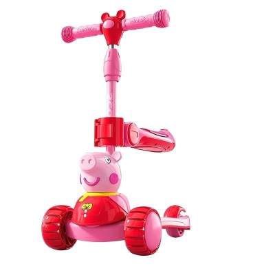 foldable 3 wheels scooters with cartoon peppa pig