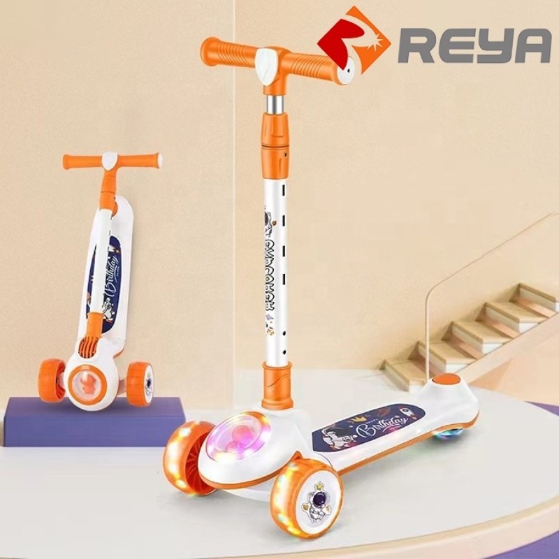 Factory whole sale folding children's check kick scooter LED light wheels kids' scooters pedal scooter kids