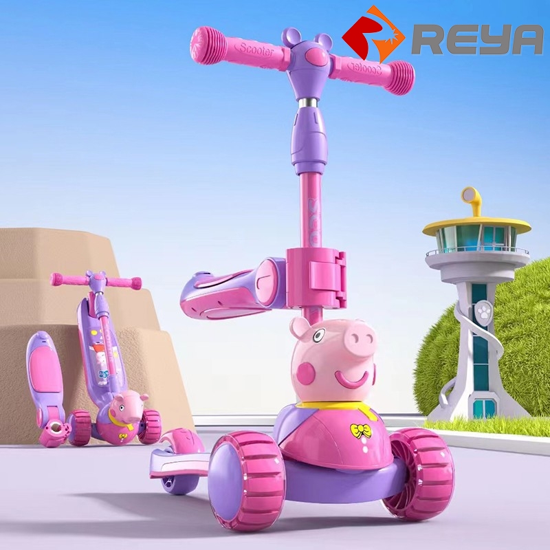 HX031 Foldable 3 wheels scooters with carton Peppa Pig