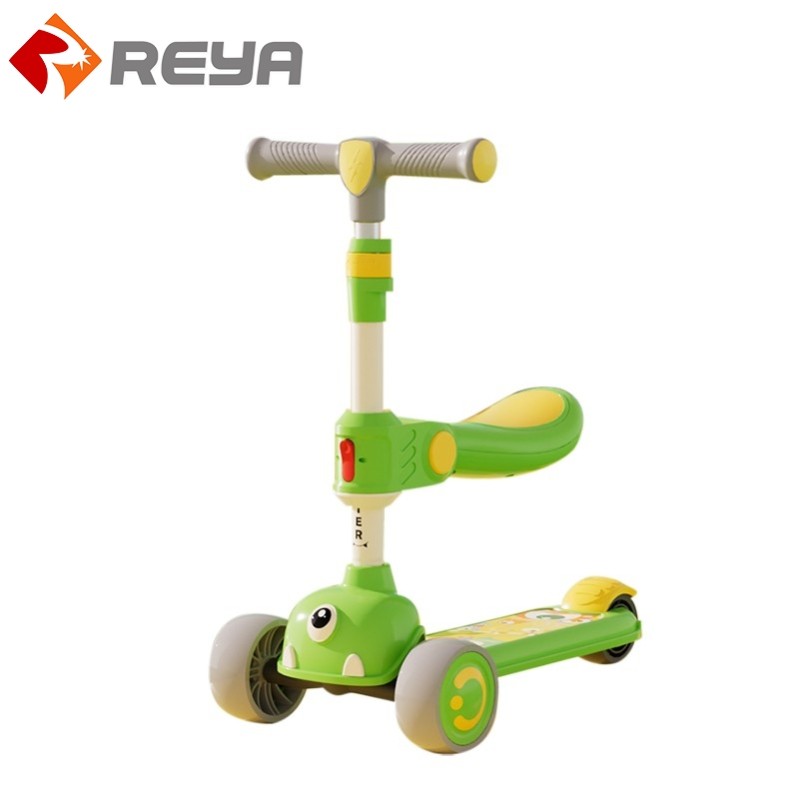 HX078 2023 Hot Selling Can Stand Can Sit 3 Wheels Cheep Trike Kick Kids Scooter