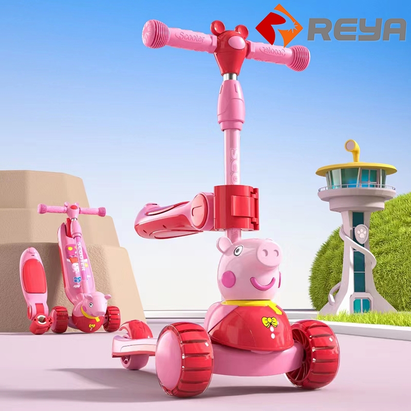HX031 Foldable 3 wheels scooters with carton Peppa Pig