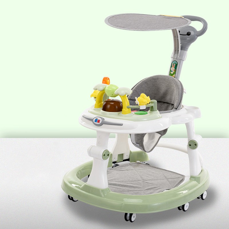 Children's baby walker anti - O-leg cartwheel multifunctional hand push can sit baby walker