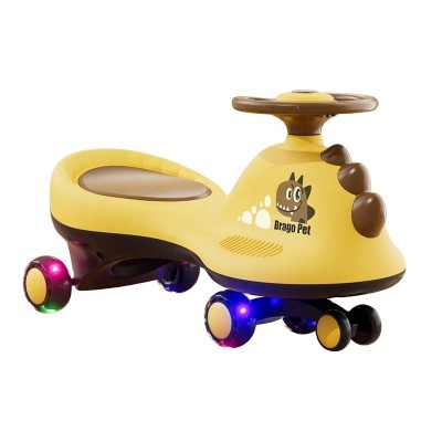 Wholesale children's torsion car anti roll off yo yo new wheel baby slide swing dinosaur torsion car