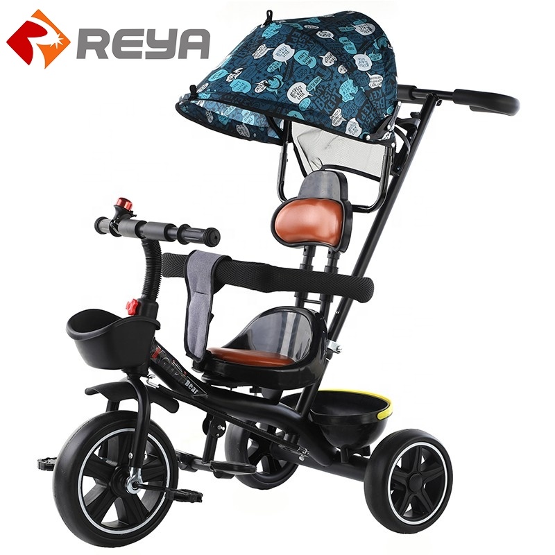 Großhandel neue Kinder 4-in-1 Dreirad Kinderwagen Baby Fuß Hand drücken mit Schuppen Dreirad